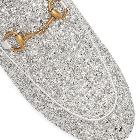 🎄Gucci🎄Glitter Silver Princetown Loafer - Picture 4 of 12